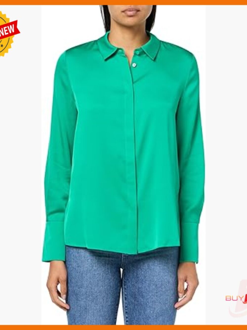 Silk Spandex Button Down Blouse Relaxed Fit Long Sleeve